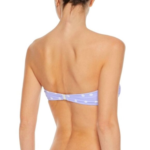 Solid & Striped Sasha Purple & White Polka Dot Bandeau Bikini Top - Picture 2 of 7